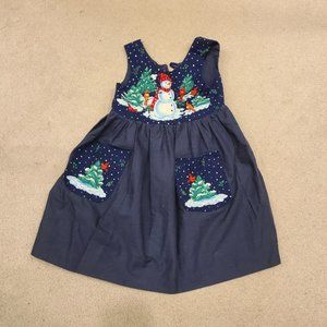 Child girl's winter festive Christmas dress sleeveless Size 3T
